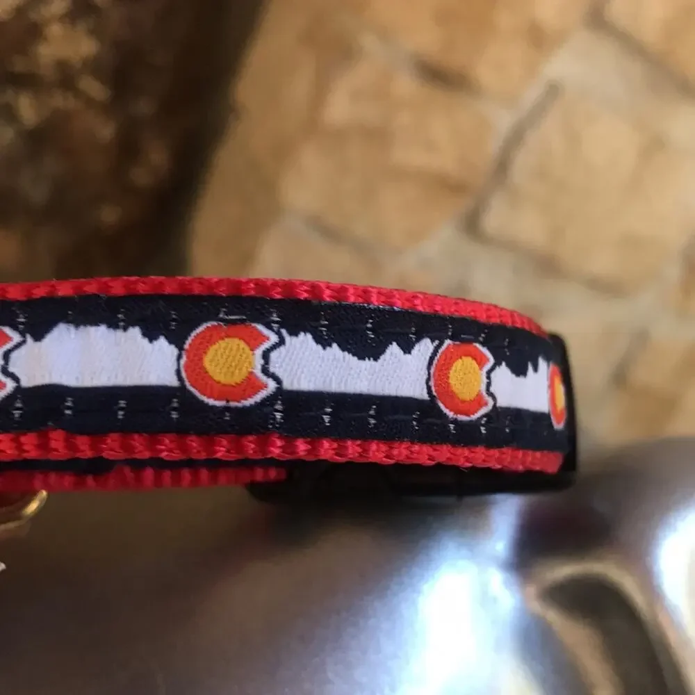 NEW Colorado  Flag X-Small Dog Collar Blue Red 8-12 inches
